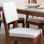 Imagem de Conjunto de Jantar Mesa 184 cm com Vidro 6 Cadeiras Ella - Natural c/ Off White