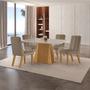 Imagem de Conjunto de Jantar Mesa Áustria 120x80cm Tampo Mdf/vidro com 4 Cadeiras Florença Yescasa