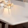 Imagem de Conjunto de Jantar Mesa com Vidro Avena 6 Cadeiras New Drop - Canella c/ Bege