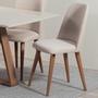 Imagem de Conjunto de Jantar Mesa com Vidro Avena 6 Cadeiras New Drop - Canella c/ Bege
