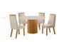 Imagem de Conjunto de Jantar Mesa Dara 1,10 X 1,10 Tampo Mdf/vidro com 4 Cadeiras Catar