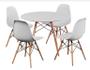 Imagem de Conjunto de Jantar Mesa Eiffel 90cm Branca + 4 Cadeiras Eiffel DKR Brancas