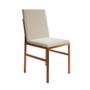 Imagem de Conjunto de Jantar Mesa Mônaco 90cm Tampo Branco com 4 Cadeiras Bege Base Cobre