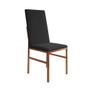Imagem de Conjunto de Jantar Mesa Mônaco Premium 90cm Imbuia com 4 Cadeiras Estofadas Pretas Base Cobre