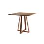 Imagem de Conjunto de Jantar Mesa Mônaco Premium 90cm Imbuia com 4 Cadeiras Estofadas Pretas Base Cobre