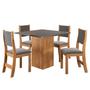 Imagem de Conjunto de Jantar Mesa Quadrada Liric com 4 Cadeiras Sol Mel/Cinza/Grafite
