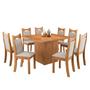 Imagem de Conjunto de Jantar Mesa Quadrada Panama com 8 Cadeiras Dalas Mel/Marfim