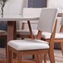 Imagem de Conjunto de Jantar Mesa Redonda com Vidro Bennett 6 Cadeiras Ella - Natural c/ Off White