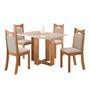 Imagem de Conjunto de Jantar Mesa Retangular Ananda com 4 Cadeiras Dalas Mel/Blonde/Marfim