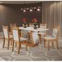 Imagem de Conjunto de Jantar Mesa Retangular Buenos Aires com 6 Cadeiras Dalas Mel/Blonde/Marfim