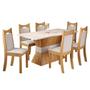 Imagem de Conjunto de Jantar Mesa Retangular Chile com 6 Cadeiras Dalas Mel/Blonde/Marfim