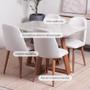 Imagem de Conjunto de Jantar Mesa Retangular com Vidro Bennett 4 Cadeiras New Drop - Natural c/ Bege