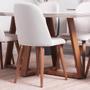 Imagem de Conjunto de Jantar Mesa Retangular com Vidro Bennett 4 Cadeiras New Drop - Natural c/ Bege