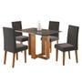 Imagem de Conjunto de Jantar Mesa Retangular Romantic com 4 Cadeiras Venus Mel/Cinza Brilho/Grafite