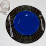 Imagem de Conjunto de Jantar Prato 26cm mais talheres Azul 16 Peças