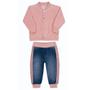 Imagem de Conjunto de Jaqueta Plush Com Calça Jeans Paraíso