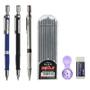 Imagem de Conjunto De Lápis Mecânico 2B 2.0mm Automático Com Recargas Para Desenho, Escrita, Artesanato,