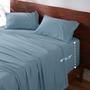 Imagem de Conjunto de lençóis Bedsure GentleSoft Deep Pocket King Mineral Blue