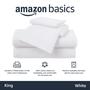 Imagem de Conjunto de lençóis de cama Amazon Basics Cotton Jersey King White de 4 peças