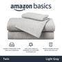 Imagem de Conjunto de lençóis de cama Amazon Basics Cotton Jersey Twin Light Grey