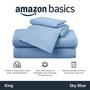 Imagem de Conjunto de Lençóis King Amazon Basics - Jersey de Algodão Macio - Azul Celeste