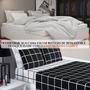 Imagem de Conjunto De Lencol Casal Queen Size Austin Xadrez 200 Fios 04 Pçs Toque Super Macio