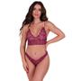 Imagem de Conjunto De Lingerie Calcinha e Sutiã sem Bojo Renda Diversas Cores Bicolor Ingrid