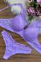 Imagem de Conjunto de lingerie com a  alça rendada cor lavanda