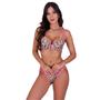 Imagem de Conjunto de Lingerie com Bojo e Renda Onça e Vaquinha Animal Print- RAISSA