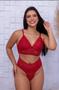 Imagem de Conjunto de lingerie com bojo removível calcinha fio em rendada