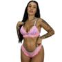 Imagem de Conjunto De Lingerie Com Calcinha E Sutiã Duas Cores Íntimo Femino Cropped Calesson Sem Bojo