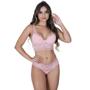 Imagem de Conjunto de Lingerie em Microfibra e Renda Com Bojo Estilo Sedutor - VF52