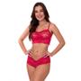 Imagem de Conjunto de Lingerie em Renda Transparente Cropped e Caleçon Moda de Baixo - GL3311 