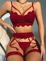 Imagem de Conjunto de Lingerie Feminina Sexy - Calcinha e Sutiã de Renda Transparente