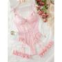Imagem de Conjunto de Lingerie Feminina Vermelho Floral com Renda - Sutiã com Aro e Calcinha