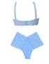 Imagem de Conjunto de lingerie plus size com bojo em microfibra e renda Sensual Azul Claro