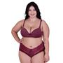 Imagem de Conjunto de Lingerie Plus Size Sutiã e Calcinha Cintura Alta de Renda - CONJUNTO PAULA