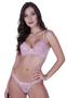 Imagem de Conjunto de Lingerie sem Bojo e com Aro Calcinha com Sutiã Rendado - MILEIDE