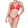 Imagem de Conjunto de Lingerie sem Bojo em Tule e Renda com Argola de Strass