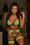 Imagem de Conjunto de lingerie sem bojo forrado na cor verde limão trijunto sedução com calcinha string fio