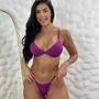 Imagem de Conjunto De Lingerie Sem Bojo Regulagem de Plástico Calcinha Fio Dental 
