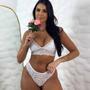 Imagem de Conjunto de Lingerie Sem bojo Sem Aro Rendado Calcinha fio Duplo 