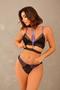 Imagem de Conjunto de Lingerie sutiã sem bojo e calcinha fio dental em tule com choker (3210) - P,M,G,GG