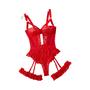 Imagem de Conjunto de Lingerie Vermelha com Renda Floral - Sutiã e Calcinha com Gargantilha