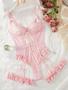 Imagem de Conjunto de Lingerie Vermelha com Renda Floral - Sutiã e Calcinha com Gargantilha