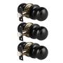 Imagem de Conjunto de maçanetas KNOBWELL Matte Black Passage, pacote com 3