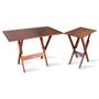 Imagem de Conjunto de Mesa 1,10x70 e Mesa Aparador Dobrável com 6 Cadeiras Tarimatã - Imbuia