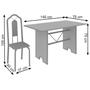 Imagem de Conjunto de Mesa 140x75cm Tampo Ardósia com 6 Cadeiras Bianca Soma Móveis