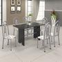 Imagem de Conjunto de Mesa 140x75cm Tampo Ardosia com 6 Cadeiras Bianca Soma Móveis