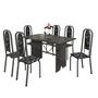 Imagem de Conjunto de Mesa 140x75cm Tampo Ardósia com 6 Cadeiras Lavínea